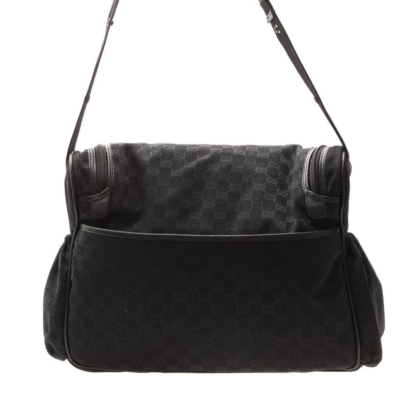 Bolsa-Gucci-Diaper-Bag-Preta-Monograma
