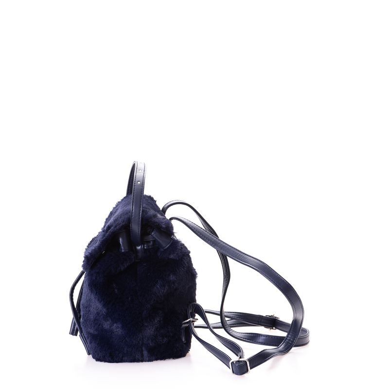Mochila-Swarovski-Faux-Fur-Azul-Marinho