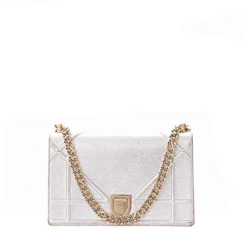 65442-Bolsa-Christian-Dior-Archicannage-Diorama-Couro-Prateado