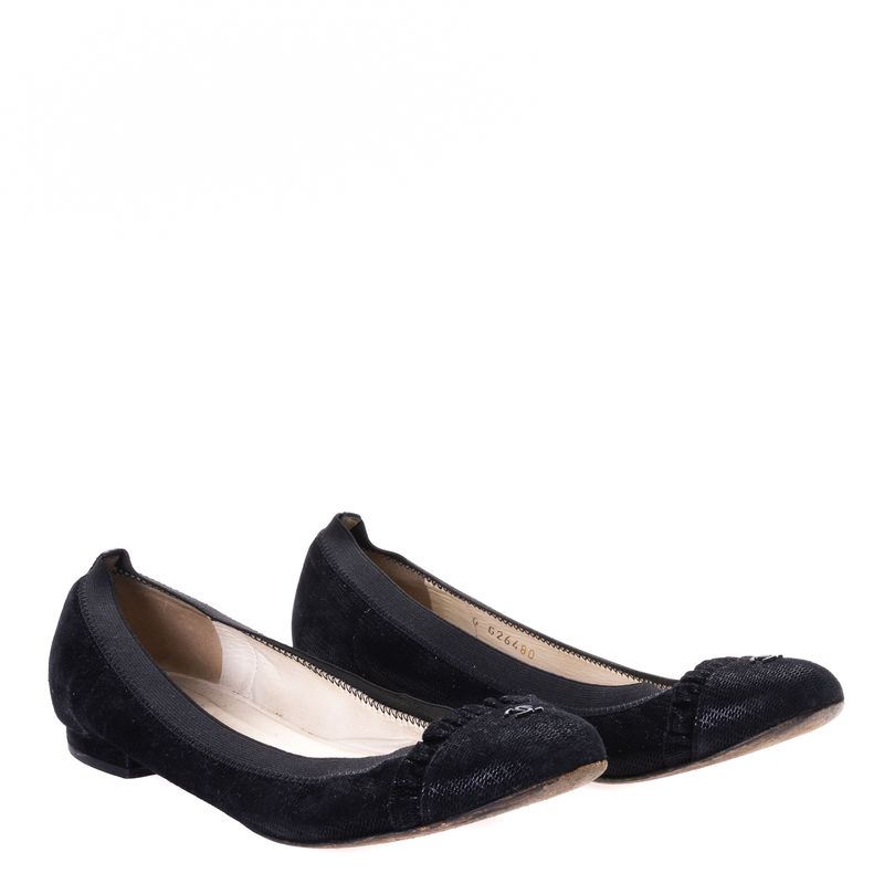 Sapatilha-Chanel-Elastico-Babado-Preta
