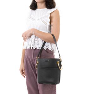 Bolsa Chloe Roy Bucket Couro Cinza
