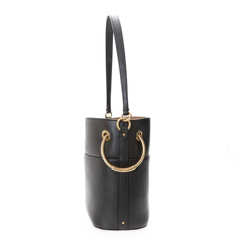 Bolsa-Chloe-Roy-Bucket-Couro-Cinza