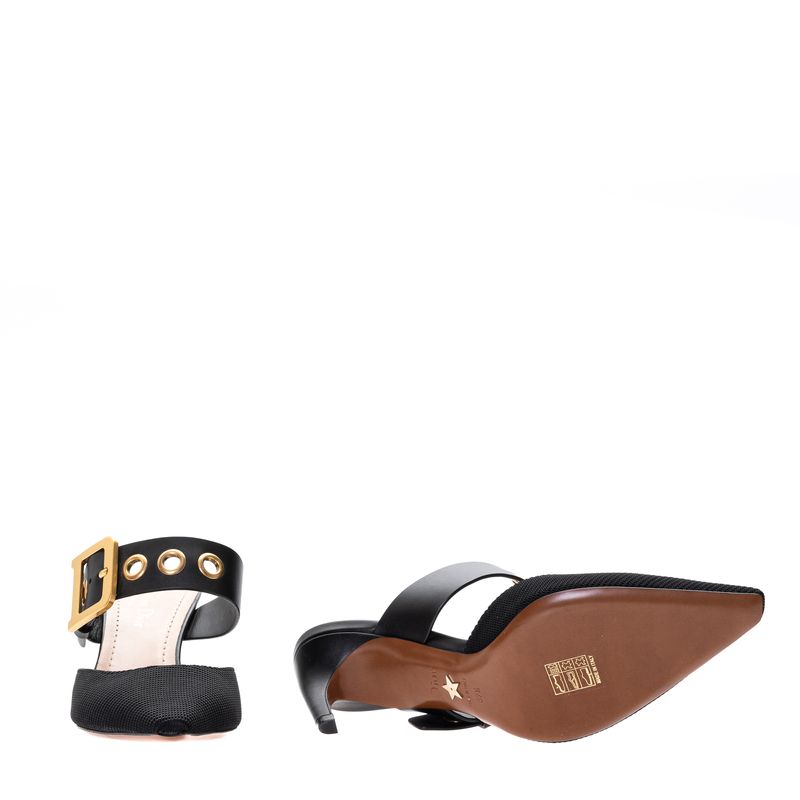 Mule-Technical-Dior-Preto-Fivela-Dourada