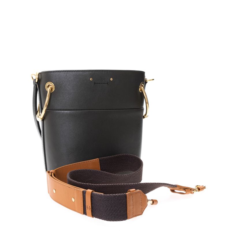 Bolsa-Chloe-Roy-Bucket-Couro-Cinza