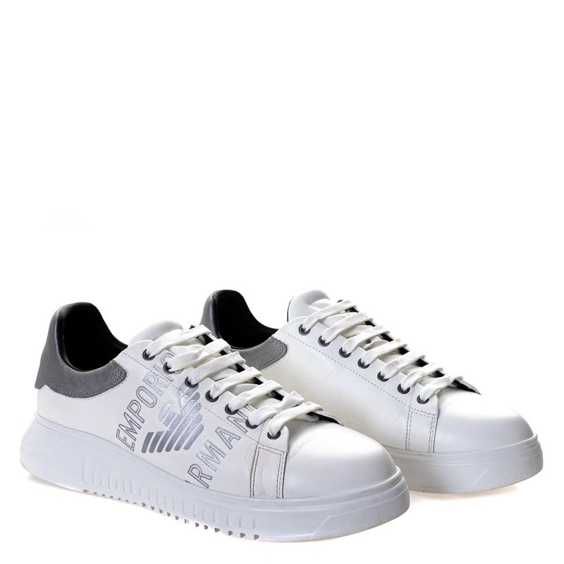 Tenis-Emporio-Armani-Couro-Branco-e-Prateado