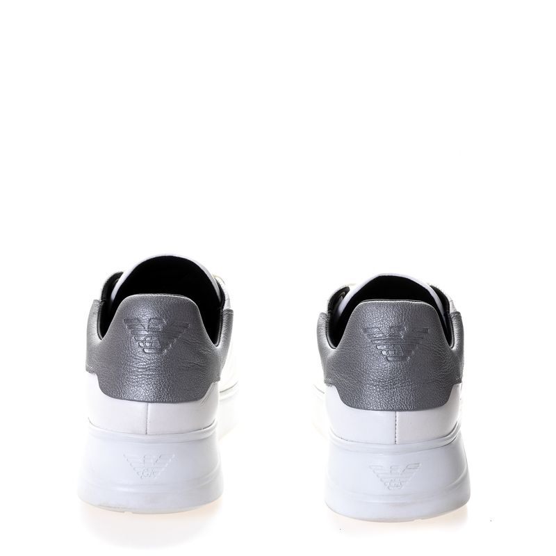 Tenis-Emporio-Armani-Couro-Branco-e-Prateado