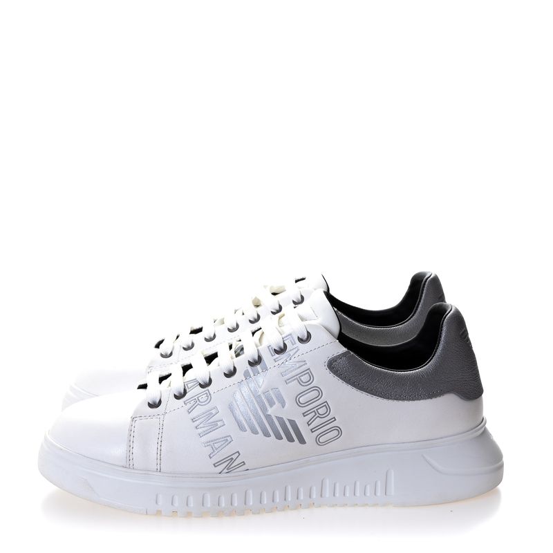 Tenis-Emporio-Armani-Couro-Branco-e-Prateado