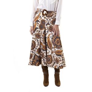 Saia Mixed Midi Estampa Alaranjada