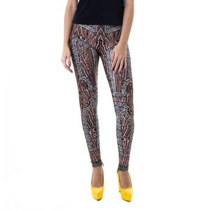 Calça Herve Leger Skinny Estampada Marrom