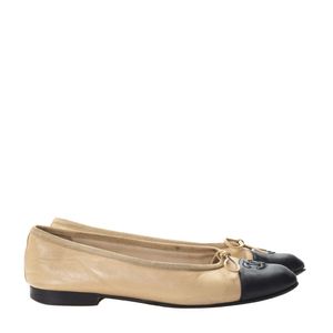 Sapatilha Chanel CC Cap Couro Bicolor