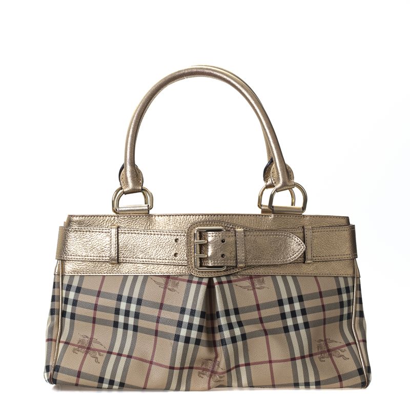 Bolsa-Burberry-Derwent-Xadrez-e-Dourado