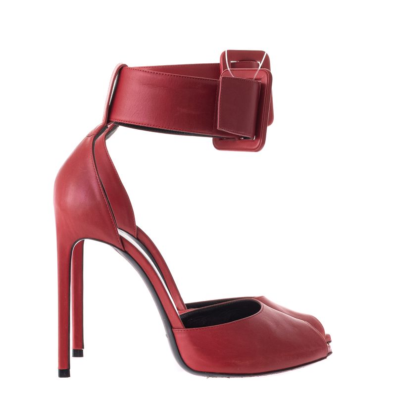 Sandalia-Yves-Saint-Laurent-Couro-Vermelho