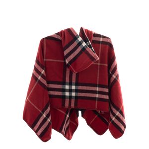 Poncho Burberry Gorro e Zíper Vermelho Infantil