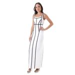 Vestido-Herve-Leger-Bandagem-Longo-Branco-e-Preto