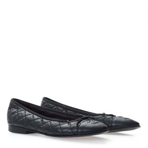Sapatilha Chanel CC Cap Couro Preto