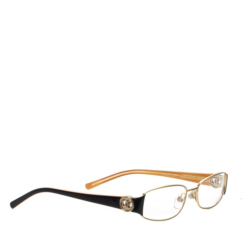 Oculos-de-Grau-Chanel-Preto-Laranja-e-Dourado