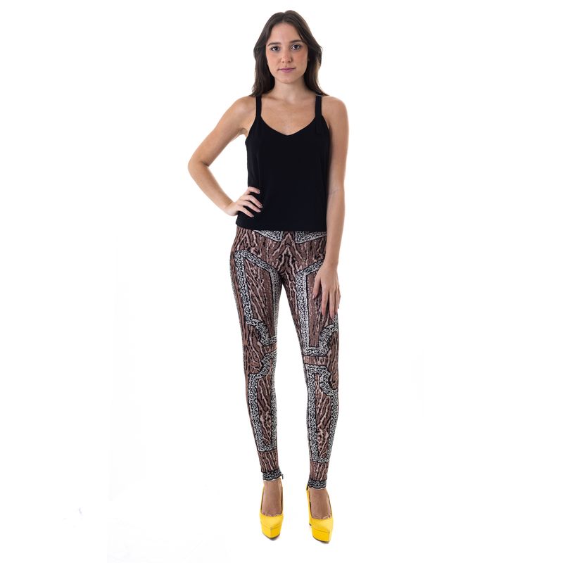 Calca-Herve-Leger-Skinny-Estampada-Marrom