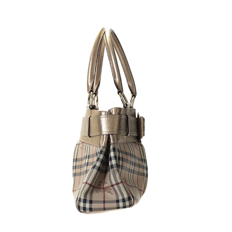 Bolsa-Burberry-Derwent-Xadrez-e-Dourado