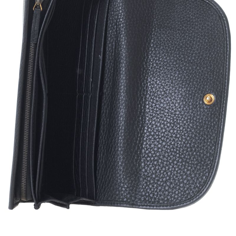 Carteira-Gucci-1973-Continental-Couro-Preto