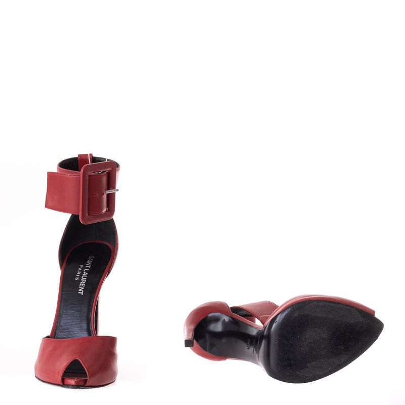 Sandalia-Yves-Saint-Laurent-Couro-Vermelho