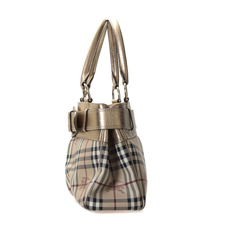Bolsa-Burberry-Derwent-Xadrez-e-Dourado