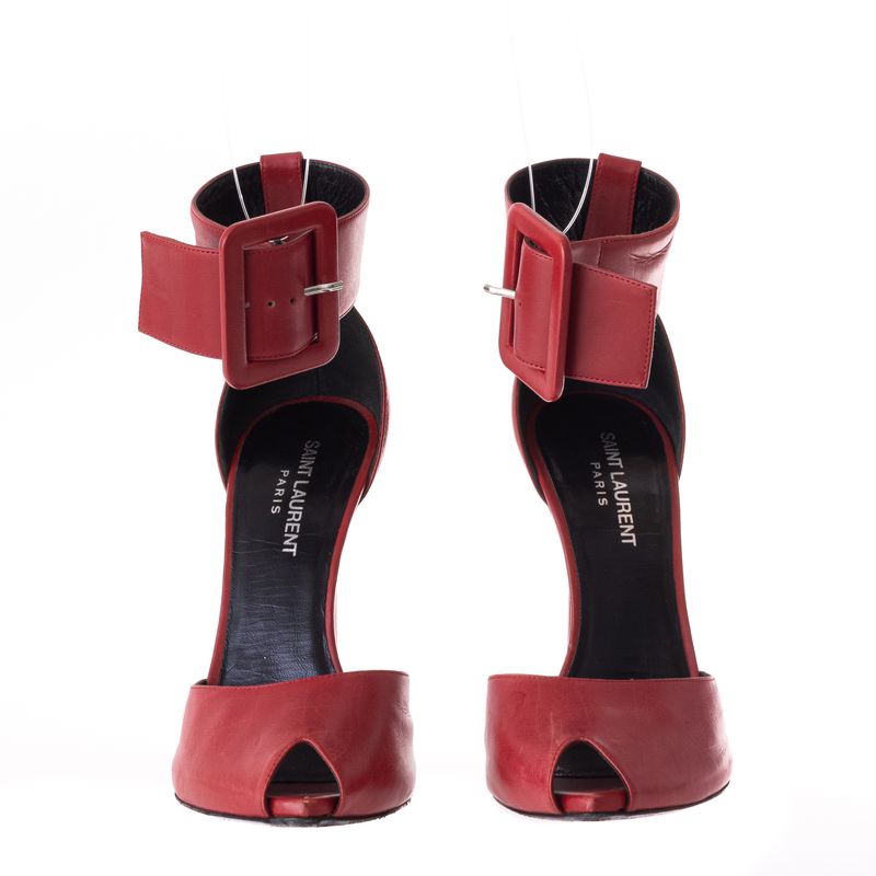 Sandalia-Yves-Saint-Laurent-Couro-Vermelho