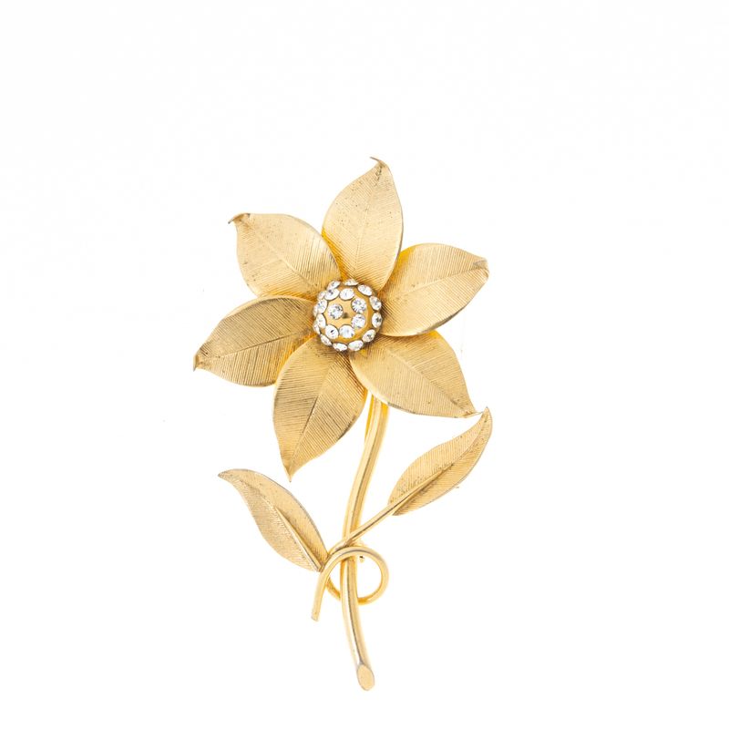 Broche-Vintage-Flor-Dourada-com-Strass