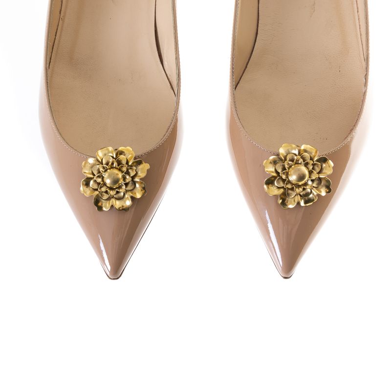 Grampo-de-Sapato-Vintage-Flor-Dourada