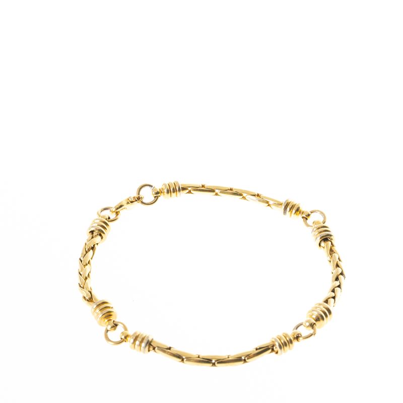Pulseira-Vintage-Dourada-Correntes-Entrelacadas