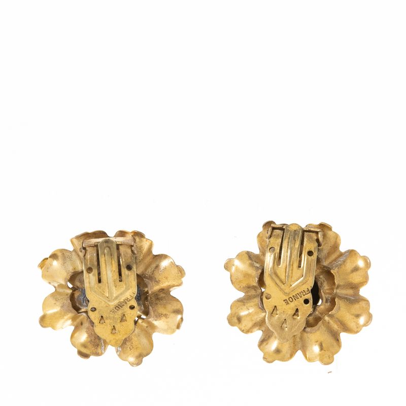 Grampo-de-Sapato-Vintage-Flor-Dourada