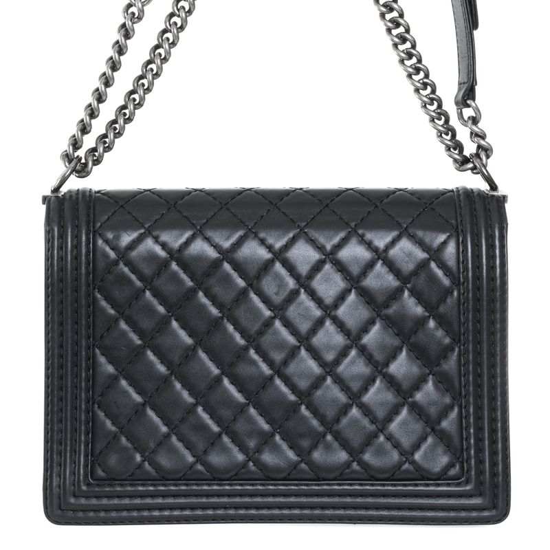 Bolsa-Chanel-Boy-Grande-Couro-Preto