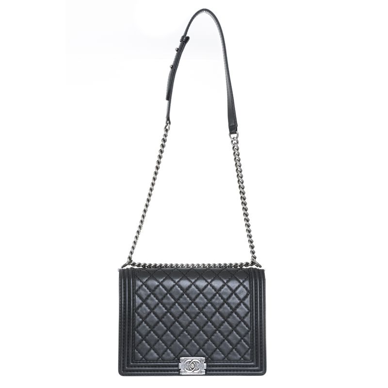Bolsa-Chanel-Boy-Grande-Couro-Preto