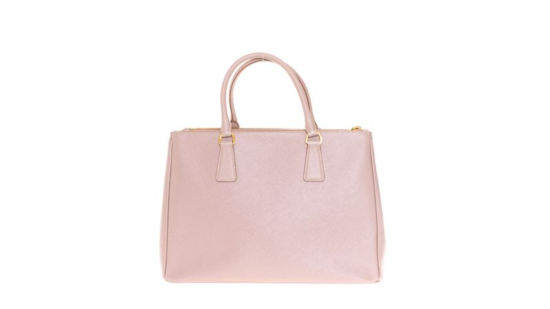 Bolsa Prada Galleria Couro Saffiano Lux Double Zip Rosê Bolsa Prada Galleria Couro Saffiano Lux Double Zip Rosê