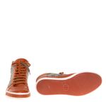 Tenis-Gucci-Cano-Alto-Canvas-GG-Supreme-e-Couro-Laranja