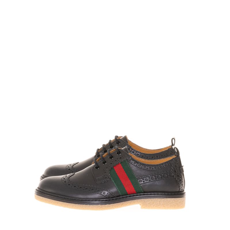 Sapato-Gucci-Derby-Couro-Preto-Faixa-Web-Lateral