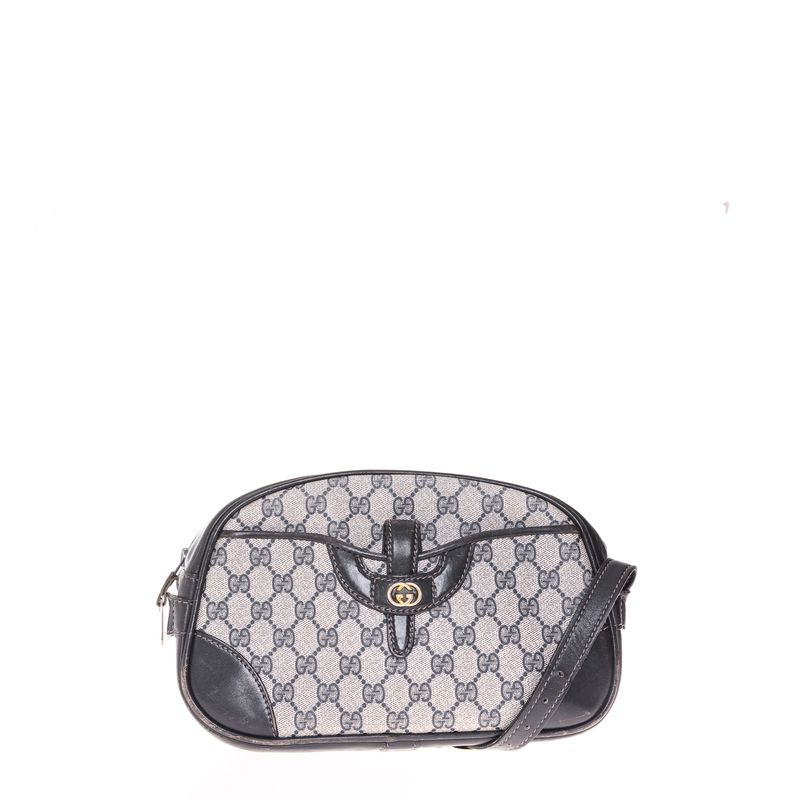 Bolsa-Gucci-Vintage-Canvas-GG-e-Couro-Azul-Marinho