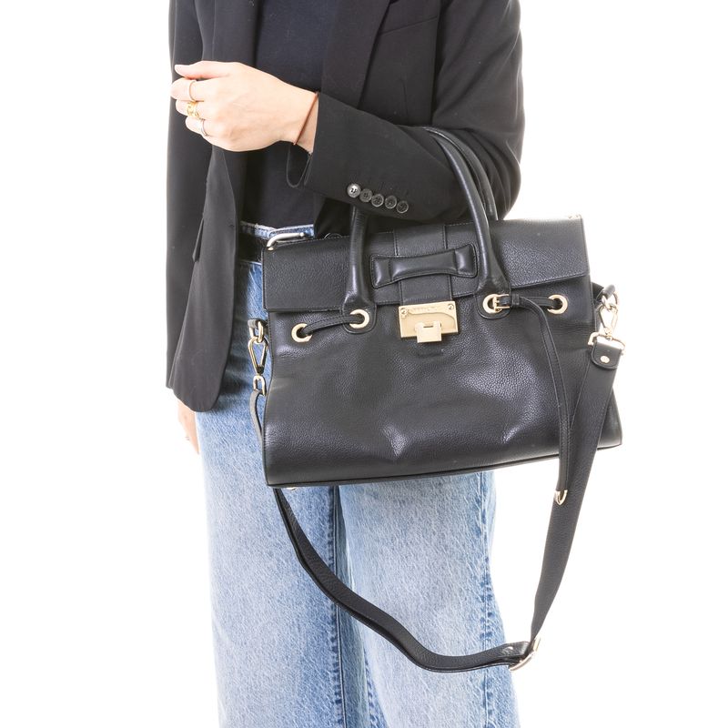 Bolsa-Rosalie-Jimmy-Choo-Couro-Preto