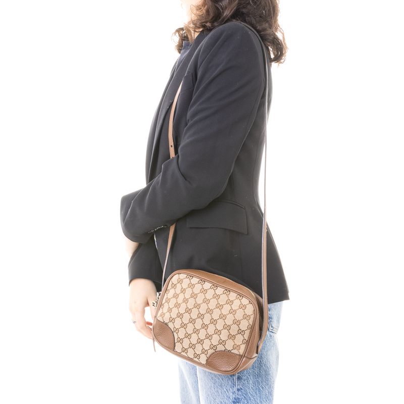 Bolsa-Gucci-Bree-GG-Supreme-Jacquard-Couro-Caramelo