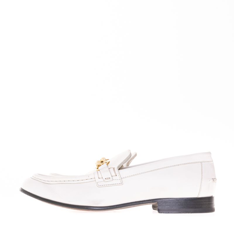 Mocassim-Burberry-Branco-Corrente-Dourada