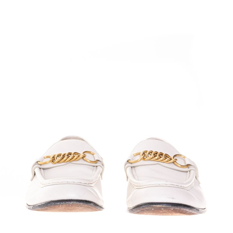 Mocassim-Burberry-Branco-Corrente-Dourada
