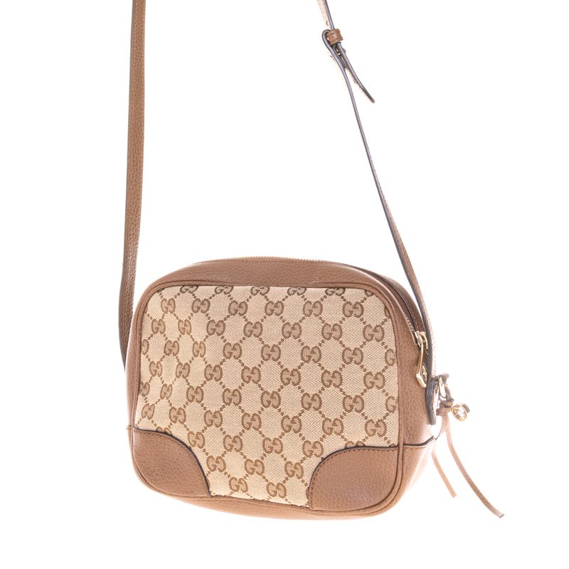 Bolsa-Gucci-Bree-GG-Supreme-Jacquard-Couro-Caramelo