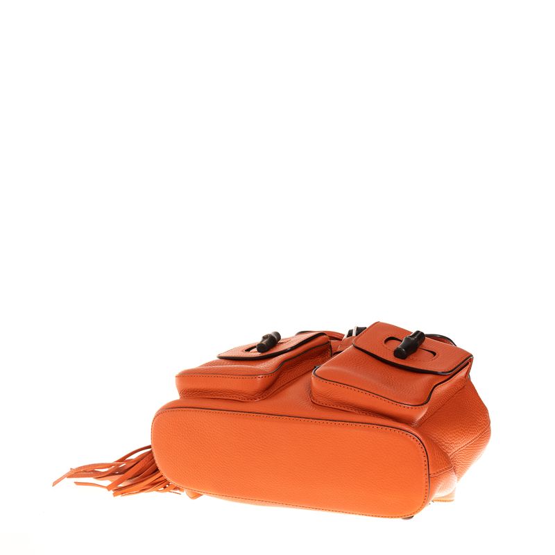 Mochila-Gucci-Bamboo-Couro-Laranja