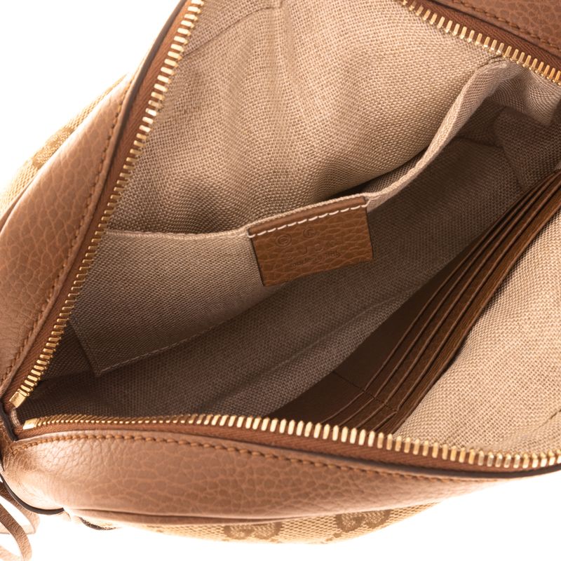 Bolsa-Gucci-Bree-GG-Supreme-Jacquard-Couro-Caramelo