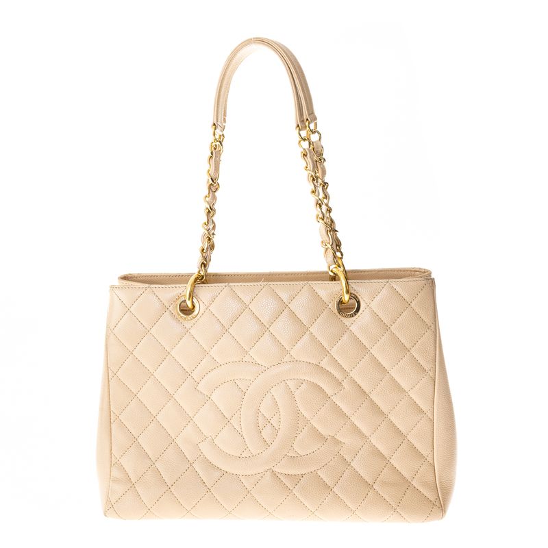 Bolsa-Chanel-Shopper-Couro-Creme