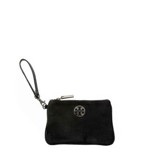 Clutch Tory Burch Verniz Efeito Craquelado Preto com Alça