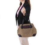 Bolsa-Gucci-Jacquard-Couro-Marrom