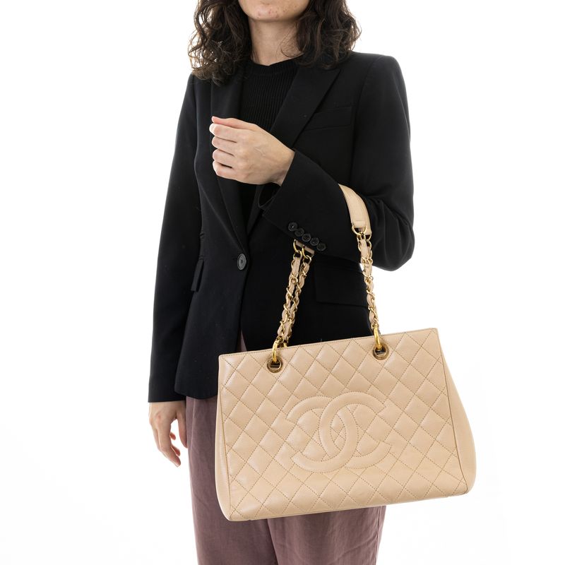 Bolsa-Chanel-Shopper-Couro-Creme