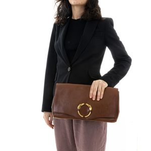 Clutch Gucci Vintage Couro Caramelo