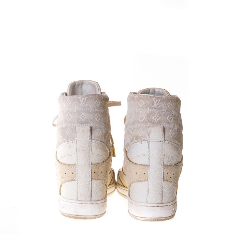 Tenis-Plataforma-Louis-Vuitton-Couro-e-Camurca-Creme