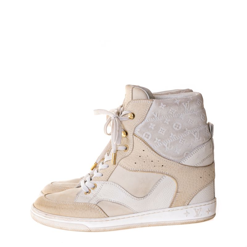 Tenis-Plataforma-Louis-Vuitton-Couro-e-Camurca-Creme
